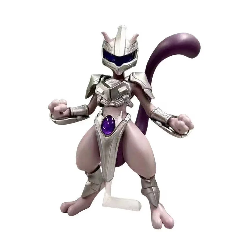 Bandai Anime Pokemon Mewtwo In Steel Armor Action Figure Model Gk Patung Koleksi Desktop Dekorasi Mainan Hadiah