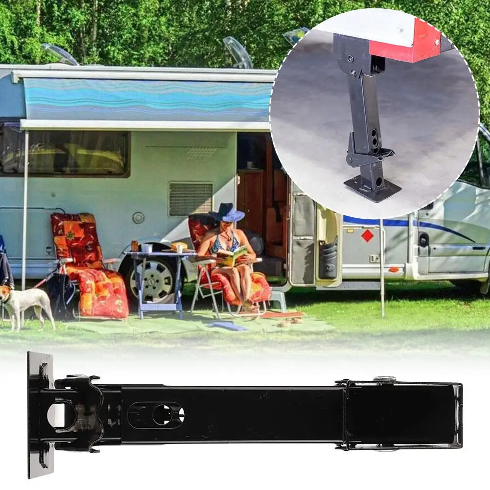 Stabilisateur de remorque pliant, 1 pièce, cric stabilisateur réglable en fer, fabrication exquise, capacité de levage de 1000lb pour le camping B9I1