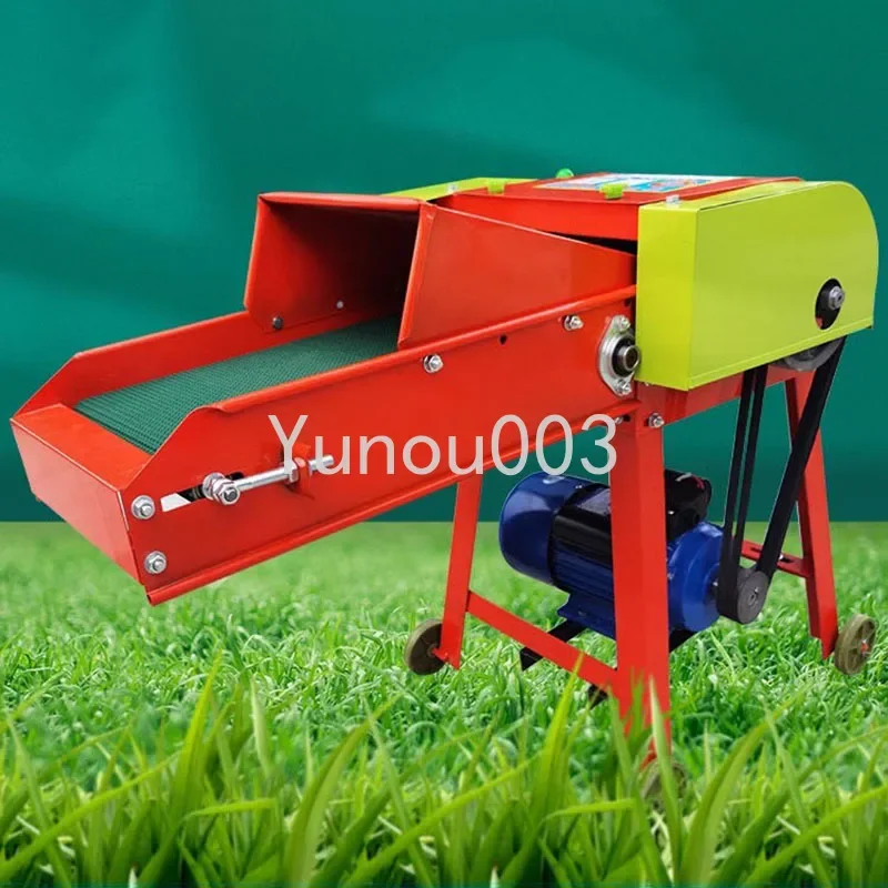 3KW 220V/380V 6-Blade Automatic Feeding Grass Cutter Corn Straw Crusher Feeding Cow and Sheep Grassing Machine Breeding Electric