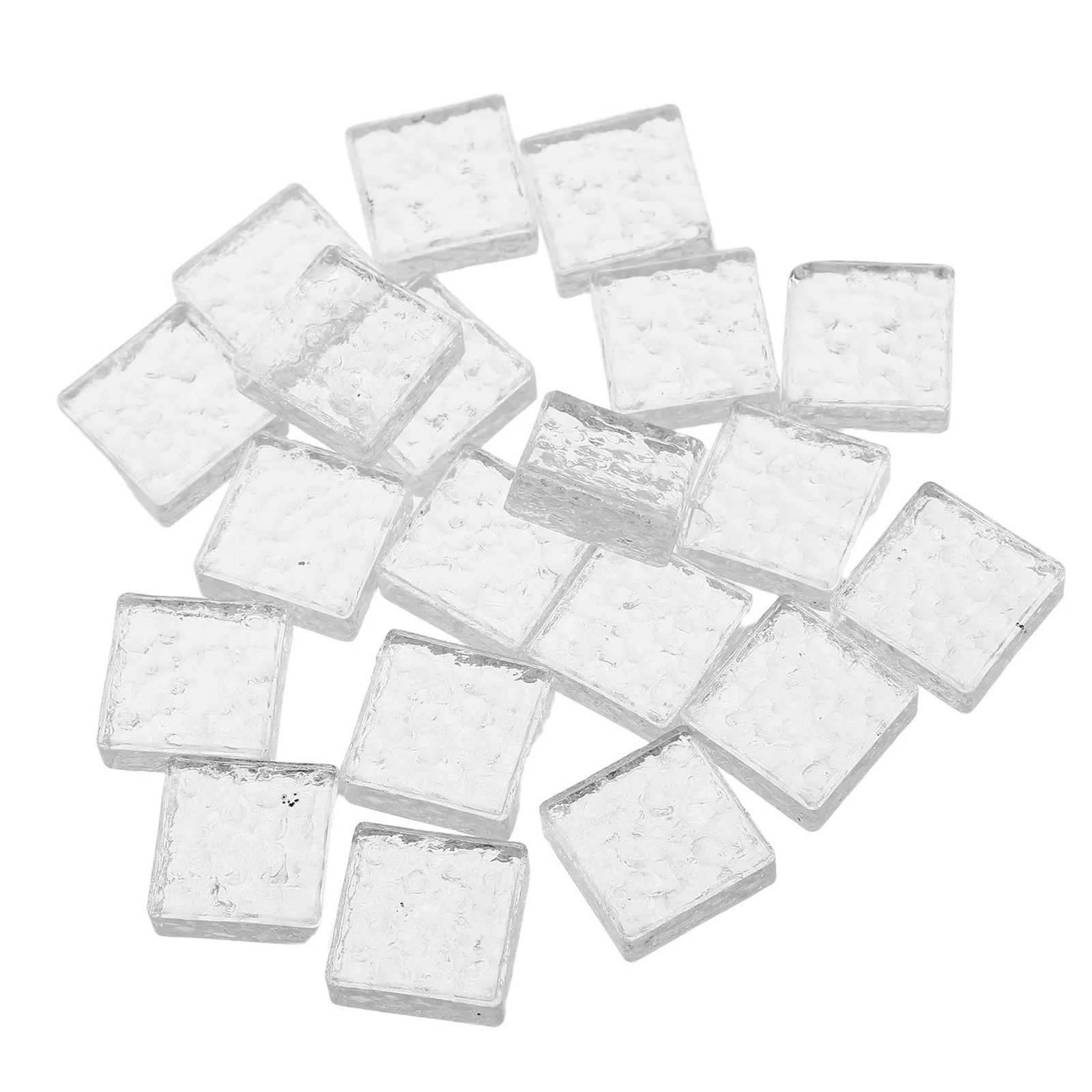 

20Pcs Crystal Clear Miniature Glass Bricks Square Shape Dollhouse Accessories DIY Miniature Architectural Decor