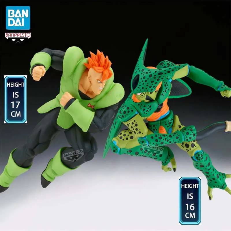 

Фигурки BANPRESTO MATCH MAKERS DRAGON BALL Z: Андроид 16 (Первая форма) и Селл, 17 см и 16 см, ПВХ, аниме-фигурки, модель-игрушка