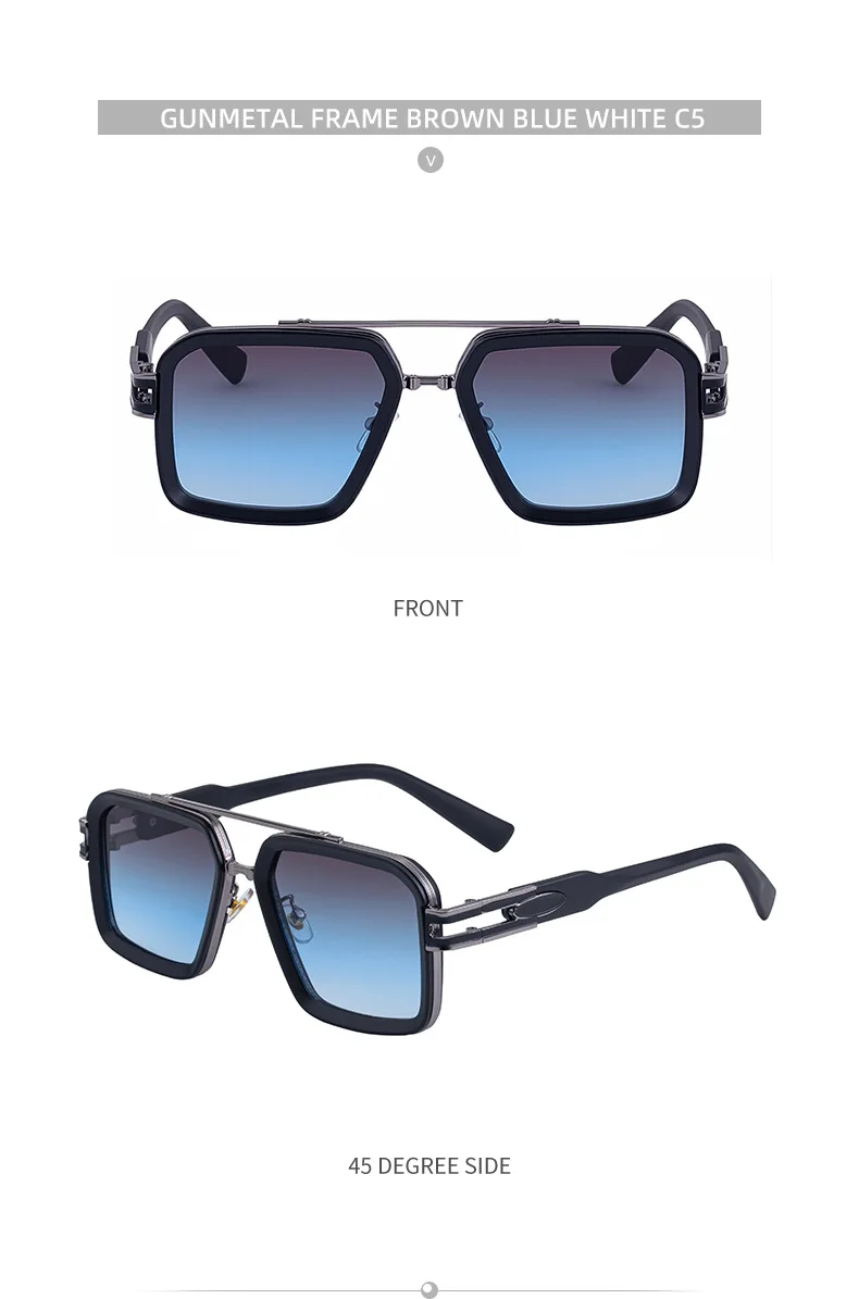Übergroße Steampunk Quadratische Sonnenbrille für Herren, Luxusmarke 2026, Vintage Outdoor-Fahrsonnenbrille, Trendige Doppelbrücken-Sonnenbrille – Detail 13