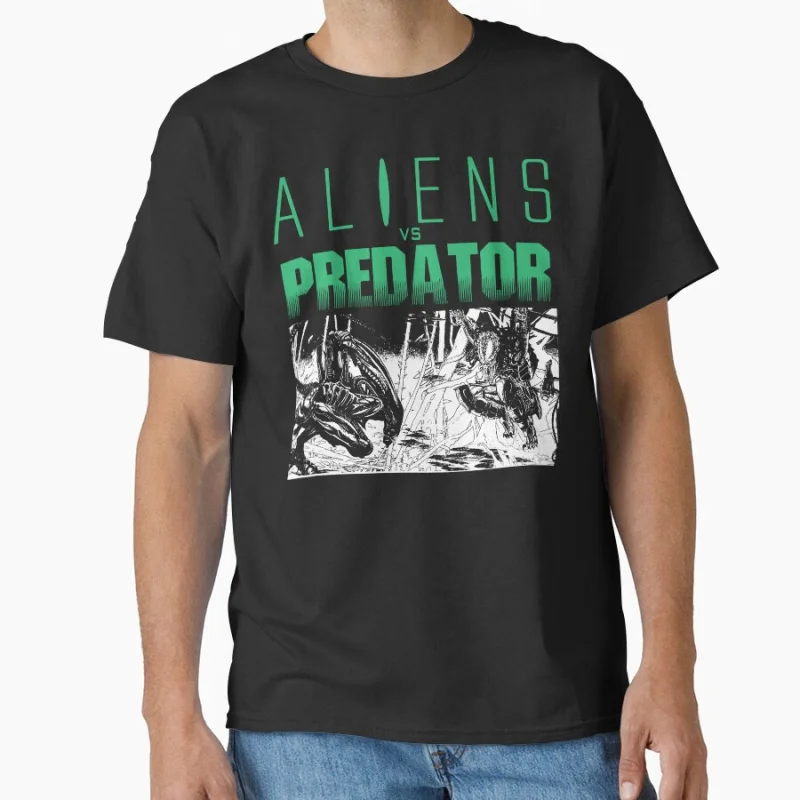 

AVP scifi 80s Retro Horror movie Predator The Jungle Hunter Alien Warrior Gift T shirt large size Tops S-6XL