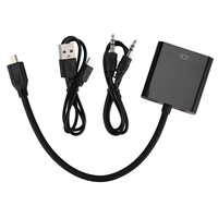 Micro-HDMI to VGA Adapter Cable 1080P Video Converter with Audio Jack USB Power Cable for Xbox Camera Raspberry Pi 4 NND