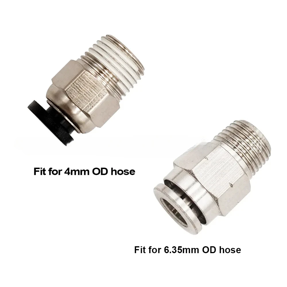 

1/4 " (6.35mm)/4mm (tube OD) to 1/8'npt quick plug connector