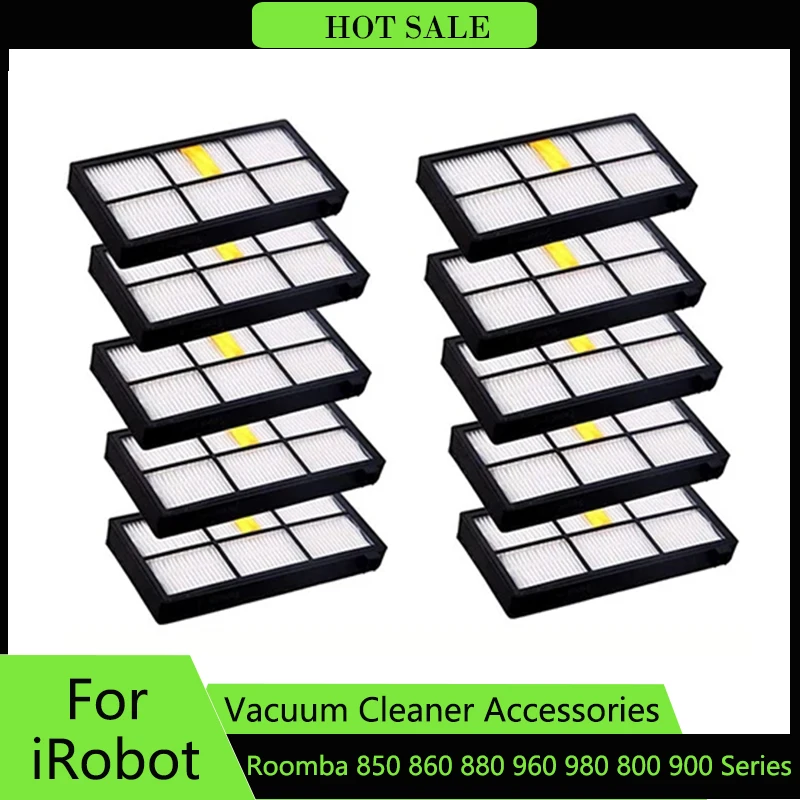 10 Uds filtro Hepa para iRobot Roomba 800 900 Series 850 860 880 980 Robots repuestos de aspiradora filtros accesorios de piezas