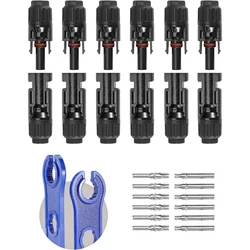 12 PCS Solar Connectors with Spanners Solar Panel Cable Connectors 6 Pairs Male/Female