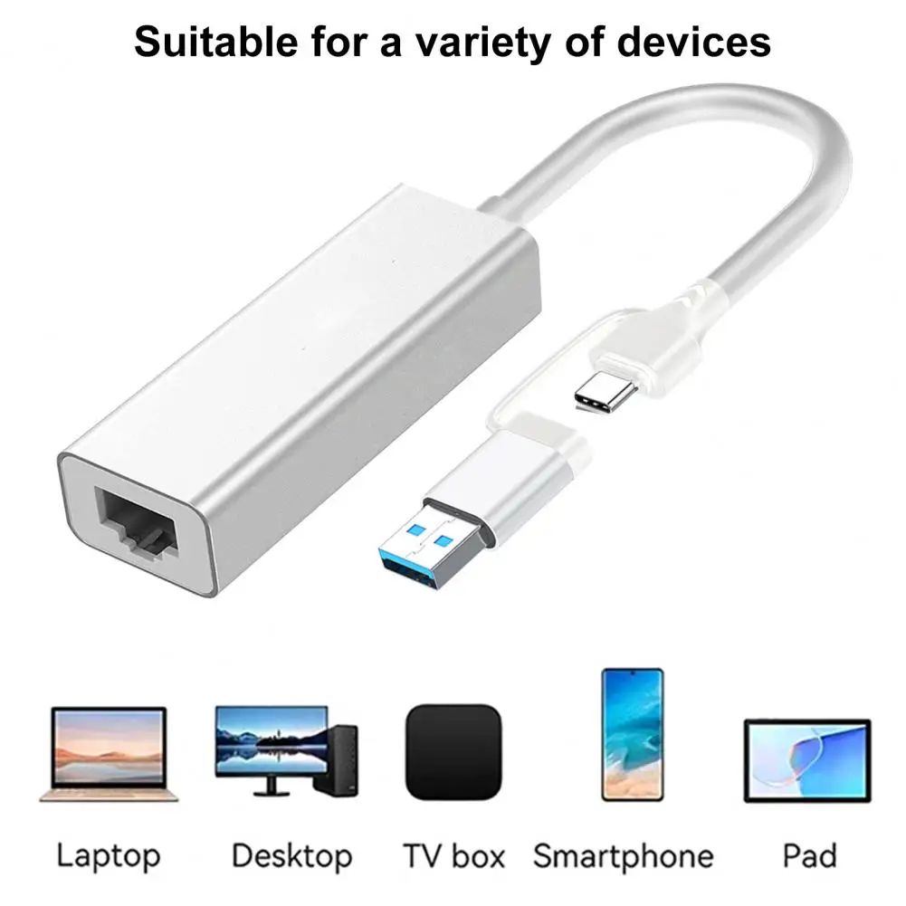 Colokan sambungan แบบมีสายและเล่น USB 3.0 Type-C เป็นอะแดปเตอร์เครือข่าย RJ45