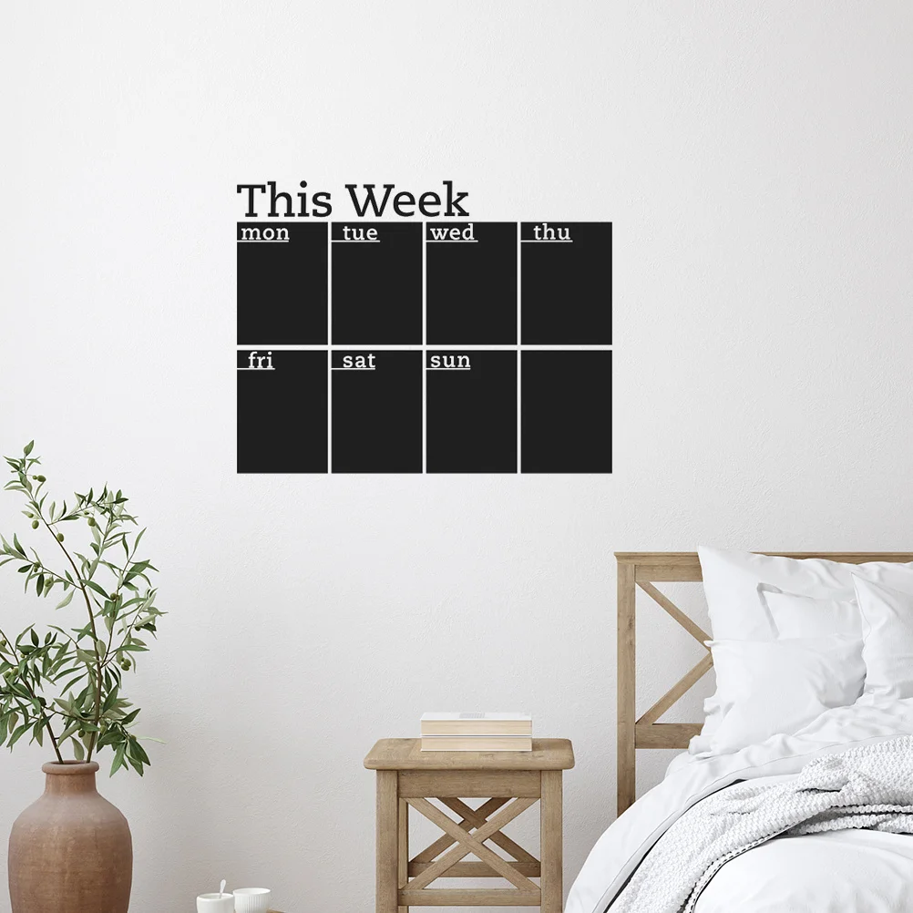

Small Plan Board Household Chalkboard Sticker Removable Self-Adhesive Schedule Organizer Daily Use Wall Sticker for Home Office