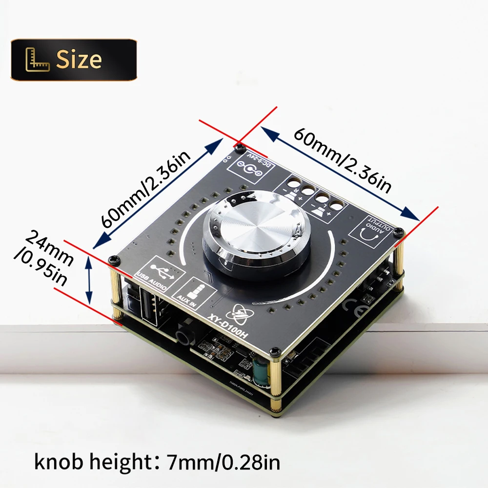 XY-D100H HIFI Level 100Wx2 5.1 Bluetooth Mini Digital Stereo Speaker Power Amplifier Board TPA3116 Module Supports APP