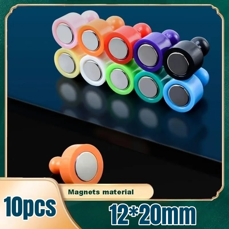 10 Pcs 20*12mm Multi Color Neodymium Power Magnetic Pins strong magnet Pins For School Kitchen Tool White Board