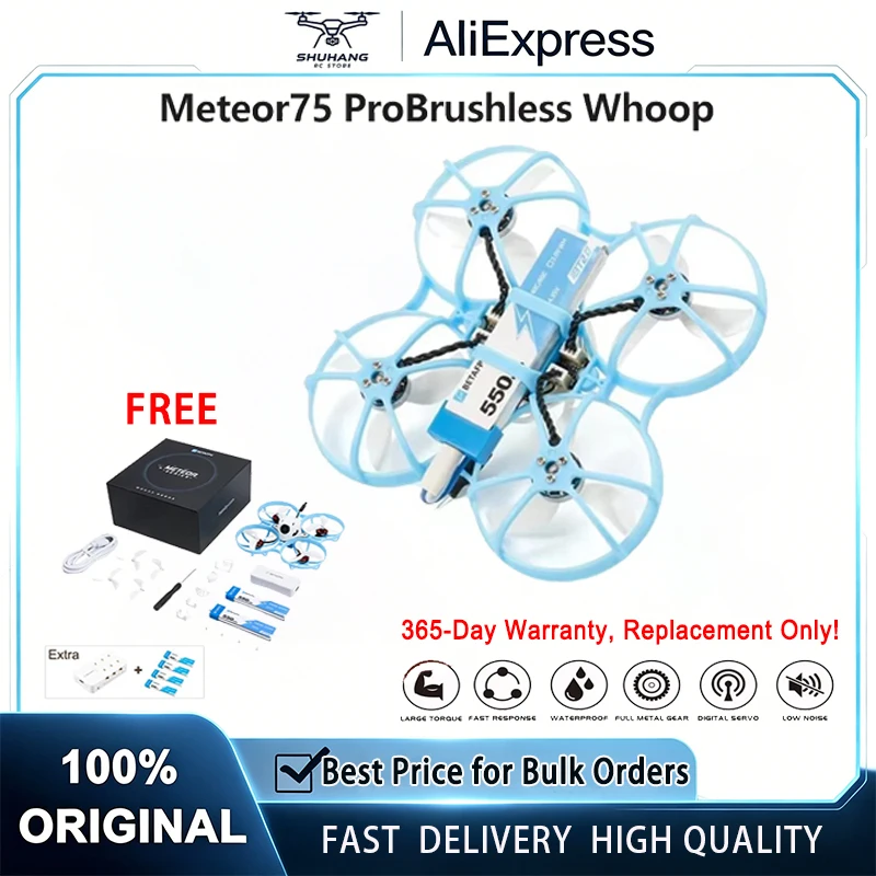 

BETAFPV Meteor75 Pro Whoop Brushless FPV Drone RC Quadcopter ELRS 2.4G BNF 1102 22000KV Motor C03 Camera for Racing