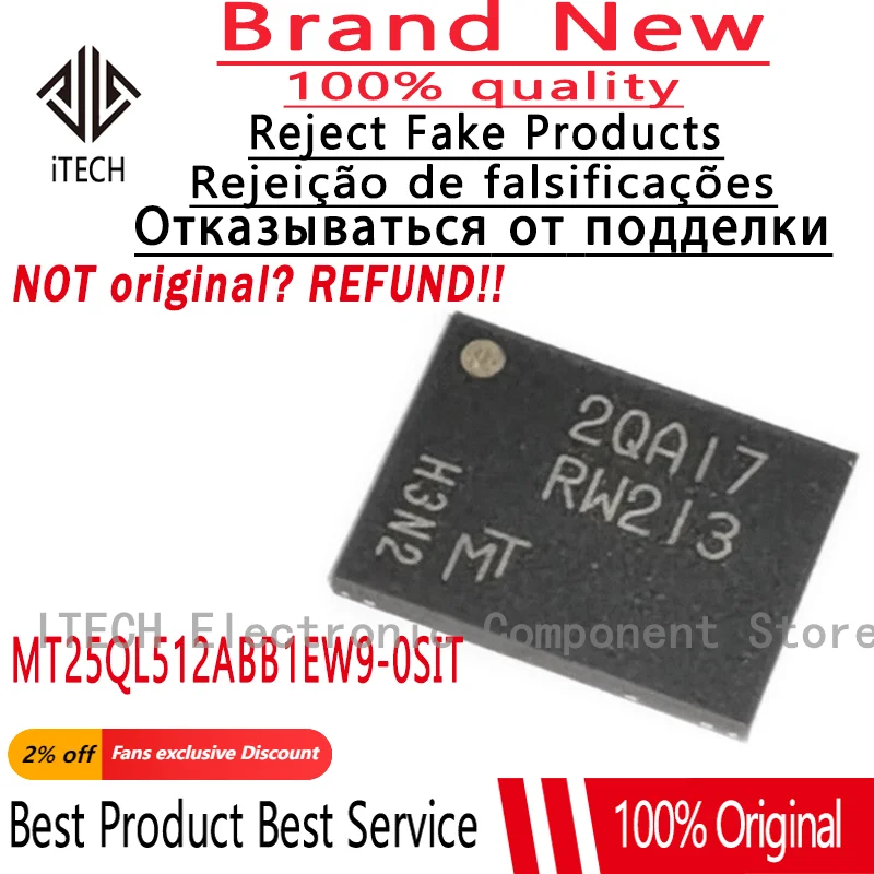 

5pcs/lot Original MT25QL512ABB1EW9-0SIT RW213 WPDFN-8 New and Genuine In Stock