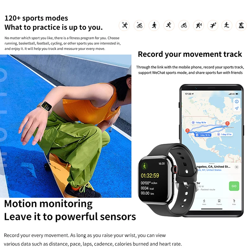 Bekijk 9 GPS-track Smart Watch Heren Vrouw Hartslag Lichaamstemperatuur Bluetooth Oproep Waterdicht Sport Smart Watch voor Android iOS