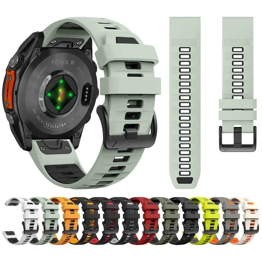 waterproof Silicone watch Strap Quickfit 20Mm For Garmin Fenix 8 7S Pro 6S 5S/Instinct E 40Mm/Descent 3 3I 43Mm Band Bracelet