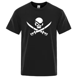 Harajuku Pirate Skull Logo Funny Print T-Shirts  Women Loose T-shirs Breathable Summer Short Sleeve T-Shirts Casual Tee