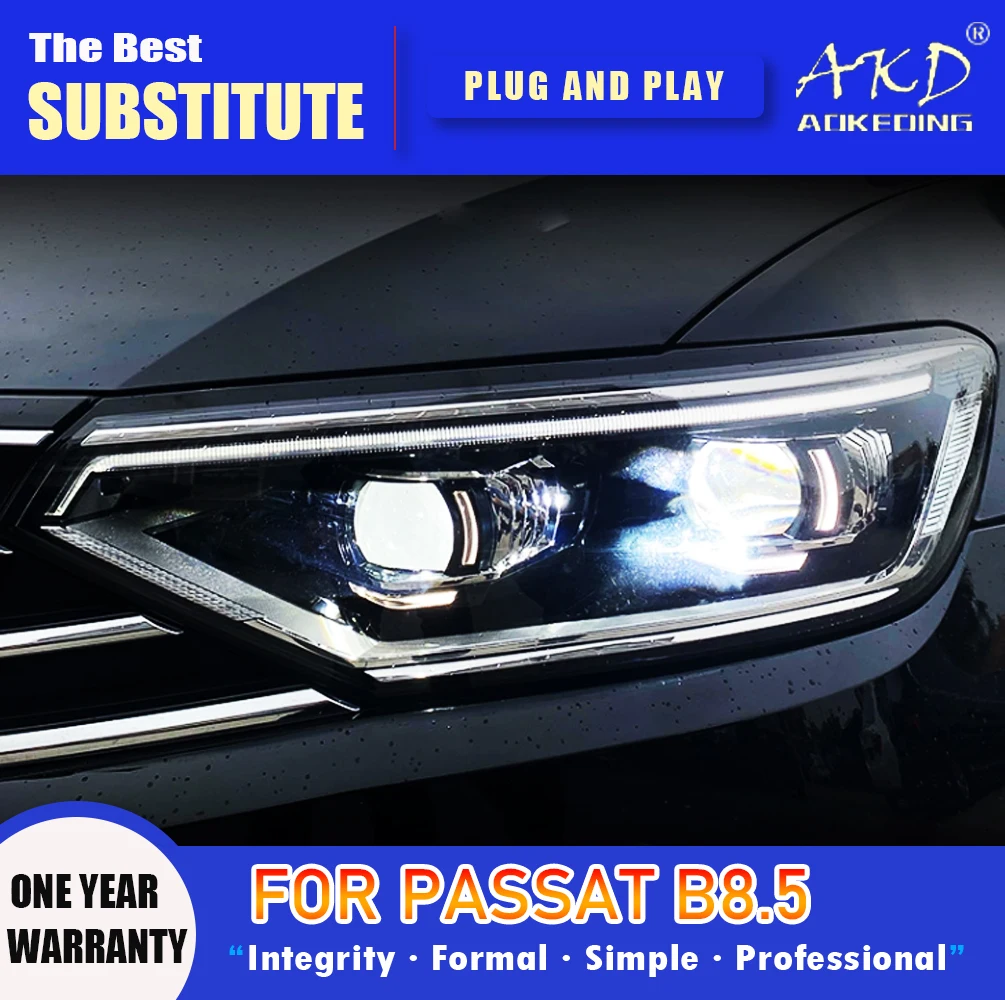 

AKD Head Lamp for VW Passat B8.5 LED Headlight 2020-2022 Headlights B8.5 DRL Turn Signal High Beam Angel Eye Projector Lens