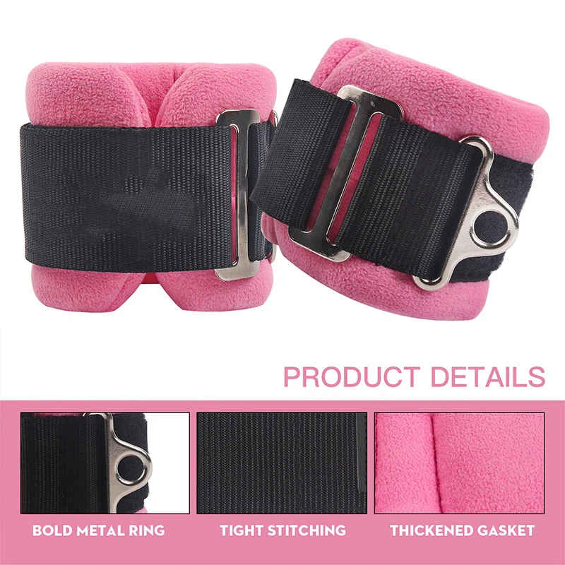 1Pcs Polar Fleece Soft Fitness Ankle Straps Adjustable D-Ring Foot Support Cuffs Gym Leg Strength Workouts Pulley With Buckle