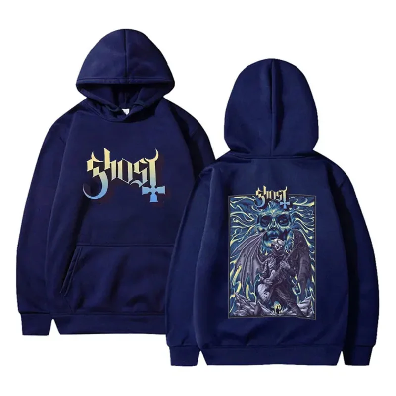 Best Famous Rock Band Ghost Graphic Hoodie Men Vintage Gothic Punk Metal Sweatshirt Tops Male Casual Oversized Hoodies Pullover