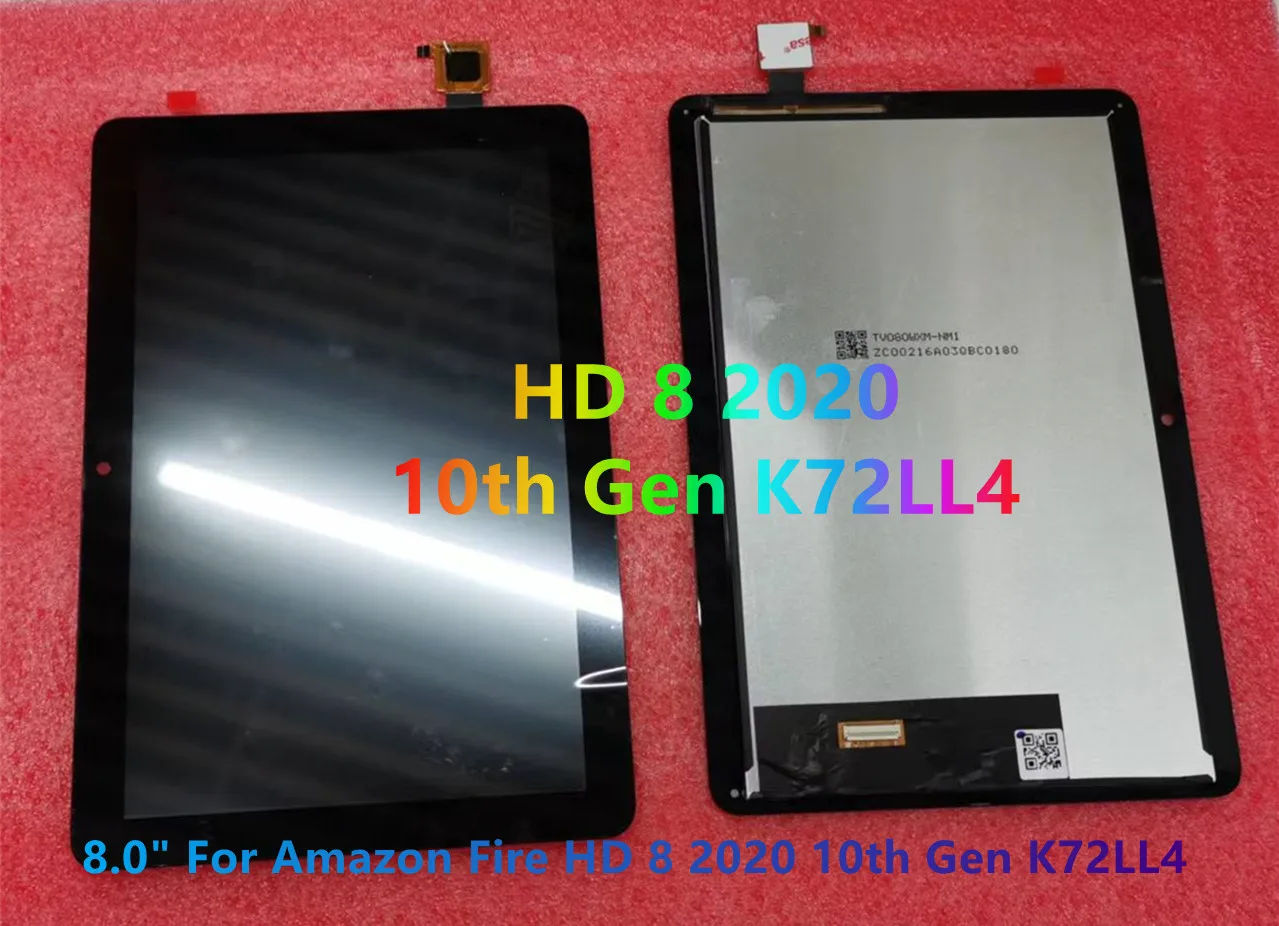 8 "Cal dla Amazon Fire HD 8 2020 HD8 2020 10th Gen K72LL4 ekran dotykowy LCD moduł digitizera ekranu 100% testowany