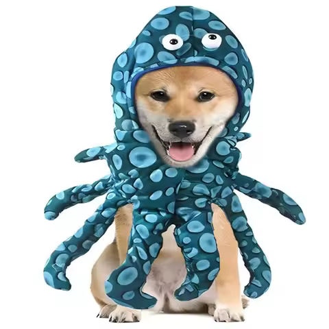 Creative Pet Transformation Outfit Blue Polyester Dog Cosplay Costume Pet Costume Funny Halloween Pet Clothes