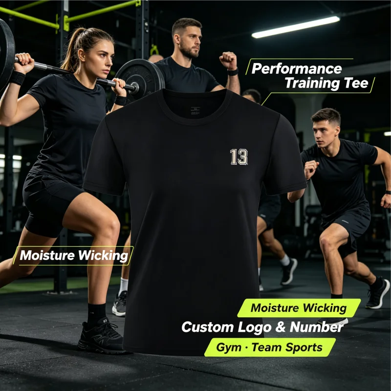 Quick Dry Gym T-Shirt Men Women Moisture Wicking No Sticky Workout Training Boxing Fitness Tee