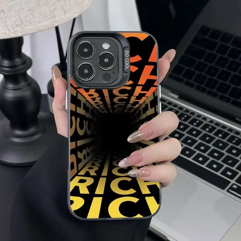 

Creative English black hole design phone case for iPhone 16 15 14 13 12 11 Pro/ Max/Plus shock-proof rear cover anti-fingerprint