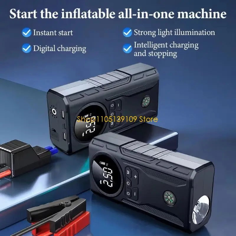 600A Multifunction Efficient Starting Device High Efficiency Tire Inflator Air Compressor for Vehicle Outdoor Enthusiast