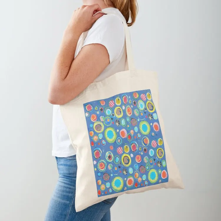 

Blue Dots Tote Bag Canvas bag shopping trolley bag cute tote canvas shopping