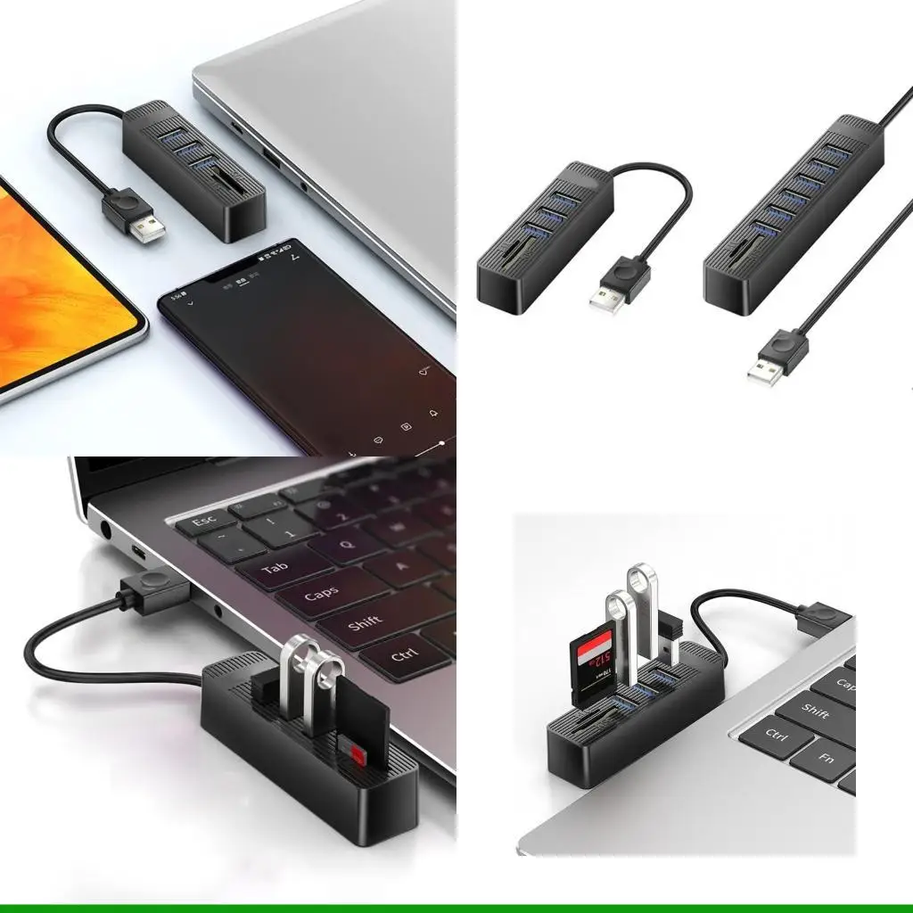 U55C Fast Speed 480Mbps USB2.0 Hubs Expander with Card Reader For PC Laptop