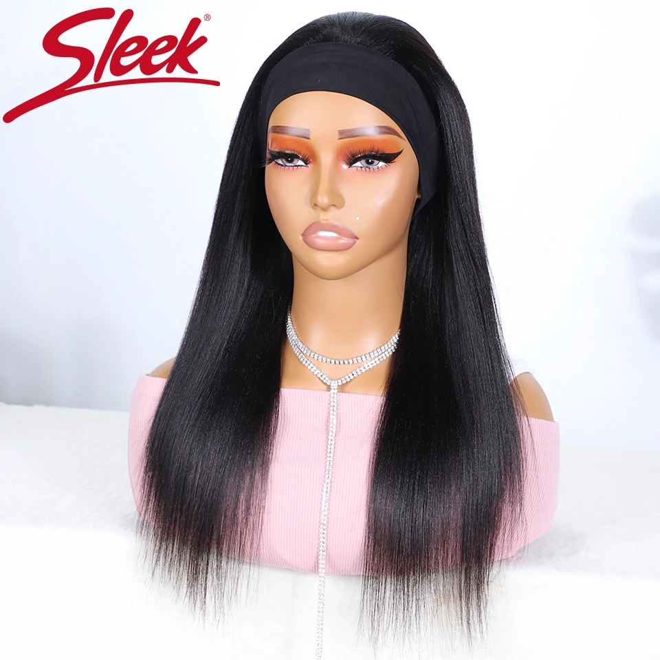 22 Inch Yaki Straight Headband Wigs For Women 28 Inch Human Hair Wigs For Women Wear And Go Remy Brazilian Hair Headband Wigs