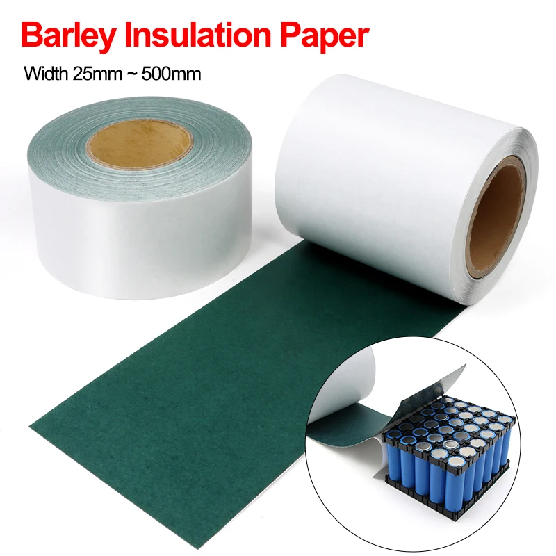 1/5m Width 25mm ~ 500mm Barley Insulation Paper With Adhesive Glue For 18650 21700 Battery Pack Cell Electrode Insulated Pads