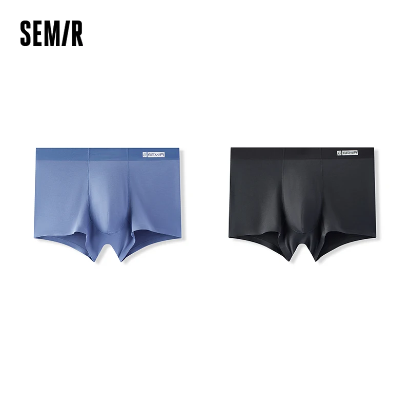 Semir Men Boxer Briefs Antibacterial Fabric Knit Texture Soft Touch 2026 Autumn Everyday Comfort Breathable Feel Mid Rise