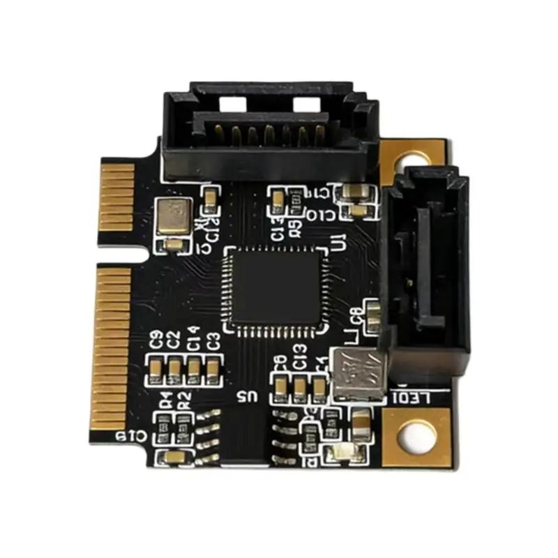 31BA Mini PCIE SATA3.0 Expansion Card Mini PCIe to 2 Port SATA3.0 6Gbps Expansion Controller Adapter Card ASM1061 Chip