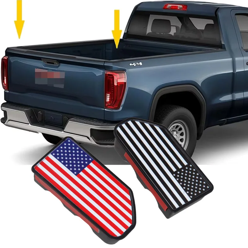 Cubiertas de bolsillo de estaca personalizadas para GMC Sierra 1500 Chevrolet Silverado 1500 2019 + tapones para agujeros de riel de cama de camión cubierta de tapas de bolsillo de estaca