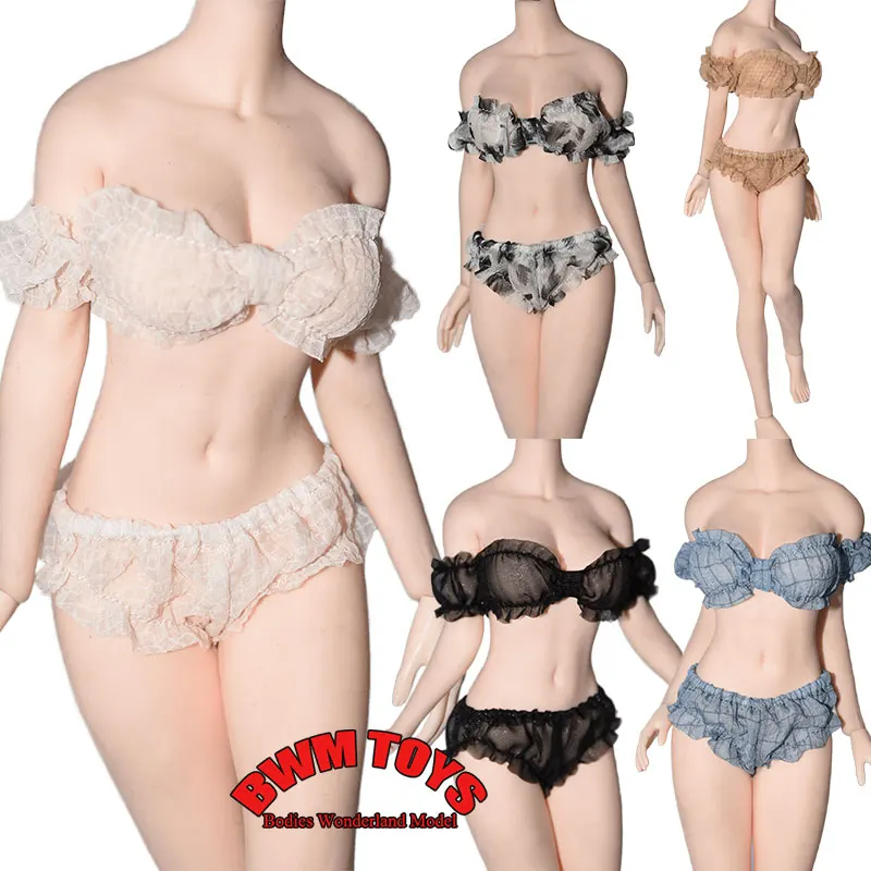 

In Stock 1/6 Scale Off Shoulder Low Cut Underwear Bubble sleeve lace Swimsuit Set For 12'' Female Soldier Action Figure Doll