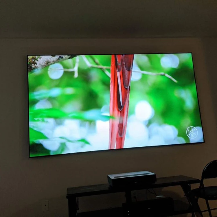 

120inch ust CLR screen 4k PET Crystal UST ALR ultra short throw laser projector ambient light lenticular projection screen