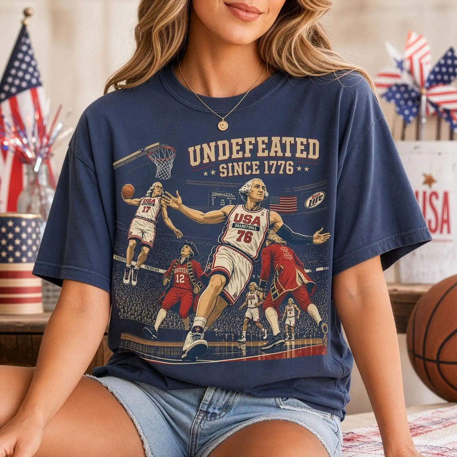 4th of July Tee, Undefeated America Shirt, Funny Founding Fathers T-Shirt, USA Meme, Fourth of July Gift, Independence Day