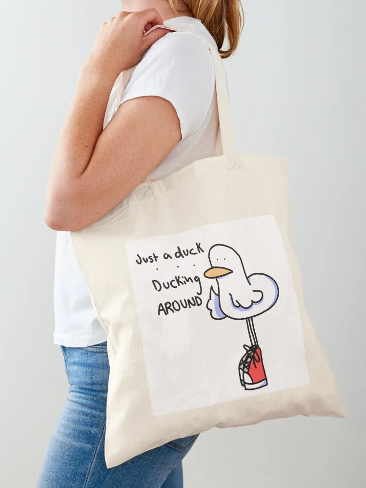 Duck ducking around Tote Bag Aanpasbare draagtas boodschappentas logo Shopper herbruikbare boodschappentassen Canvas Tote