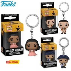 FUNKO Pop Pocket Pop Keychain Alexander Hamilton George Washington Angelica Schuyler Vinyl Figure Keychain Pendants Gifts Toys