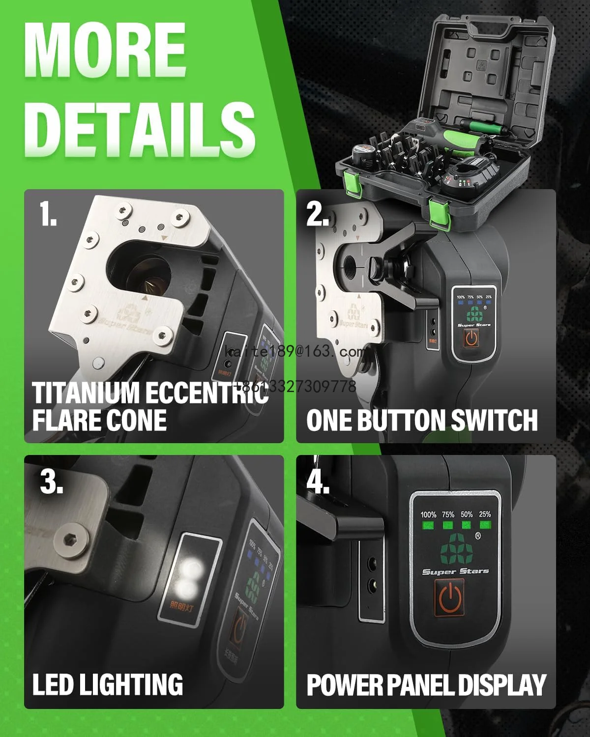 Cordless Electric Pipe Expander, HVAC Repair and Installation Tool.