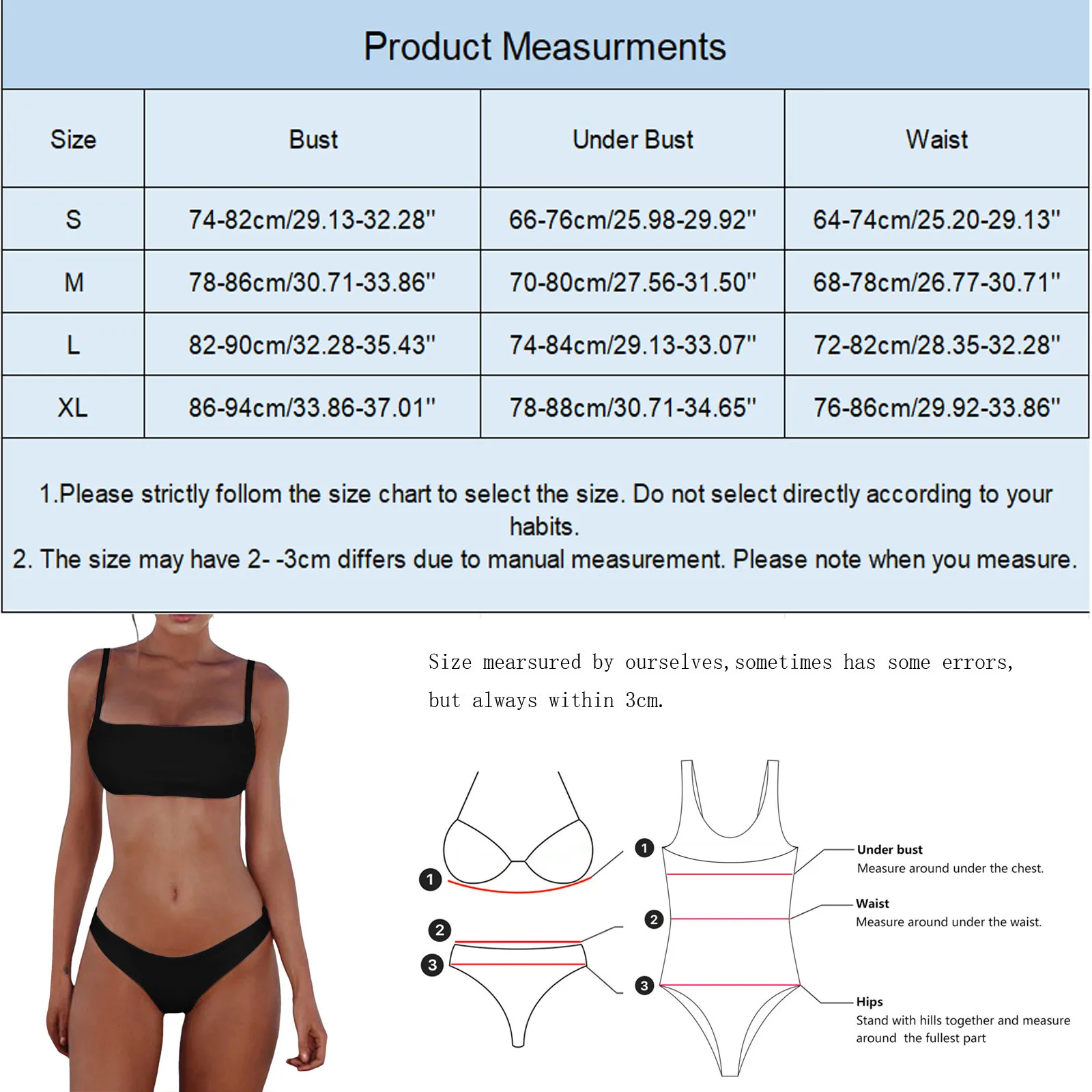 Women Bandeau Bandage Solid Color Two Piece Bikini Swimsuit Sexy Push Up Unpadded Brazilian Bikini Set Holiday Beachwear Swimsui