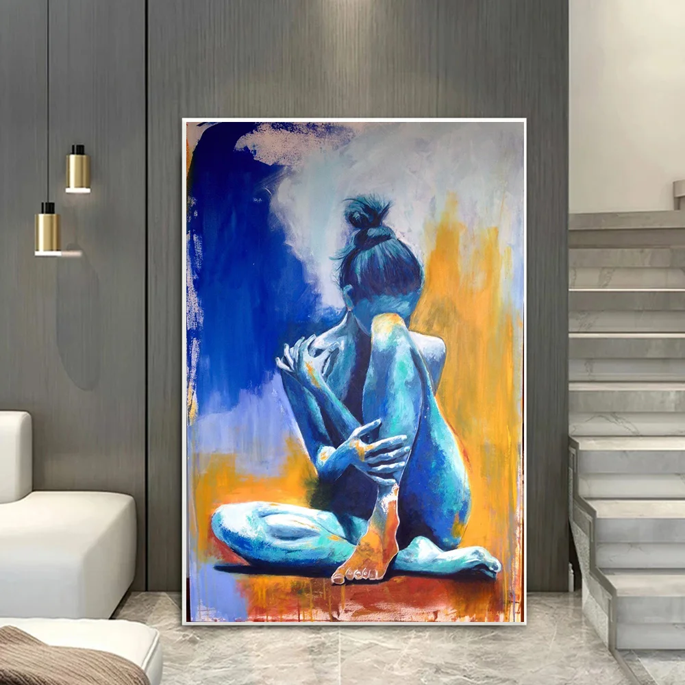 

Contemporary Abstract Nude Woman Canvcas Painting Wall Art Modern Sexy Girl Poster Prints For Gallery Living Room Home Decor