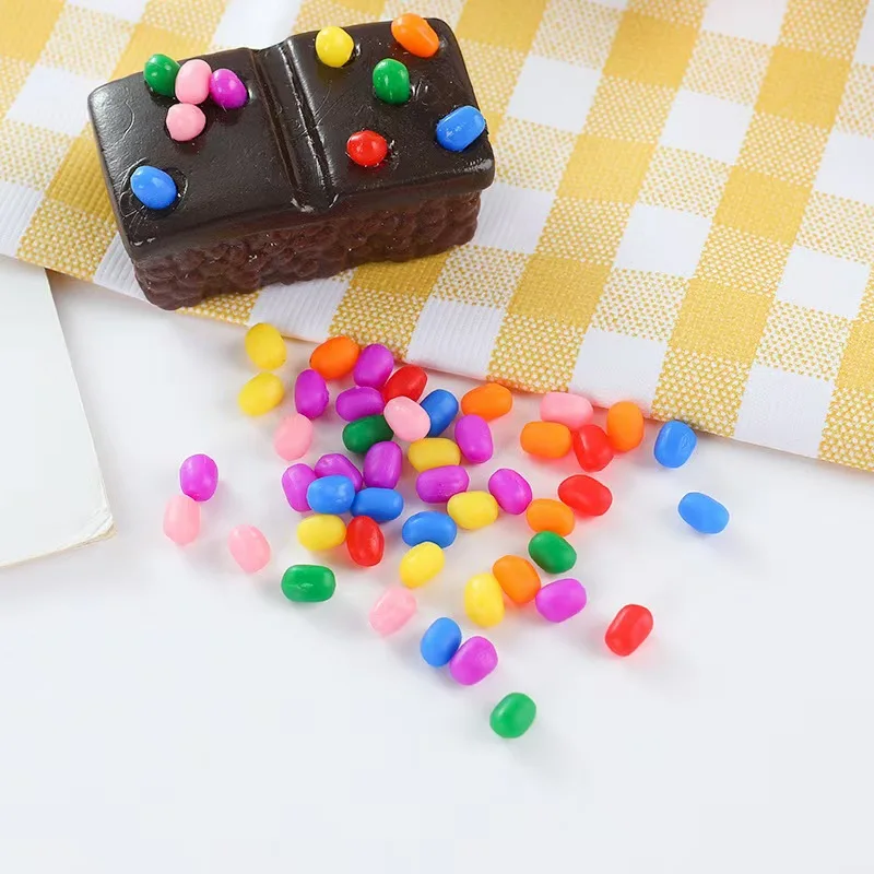 20Pcs Mini Simulation Chocolate Food Candy For Doll Kids Kitchen Toys Dollhouse Miniatures Classic Toy M Beans Flat Back