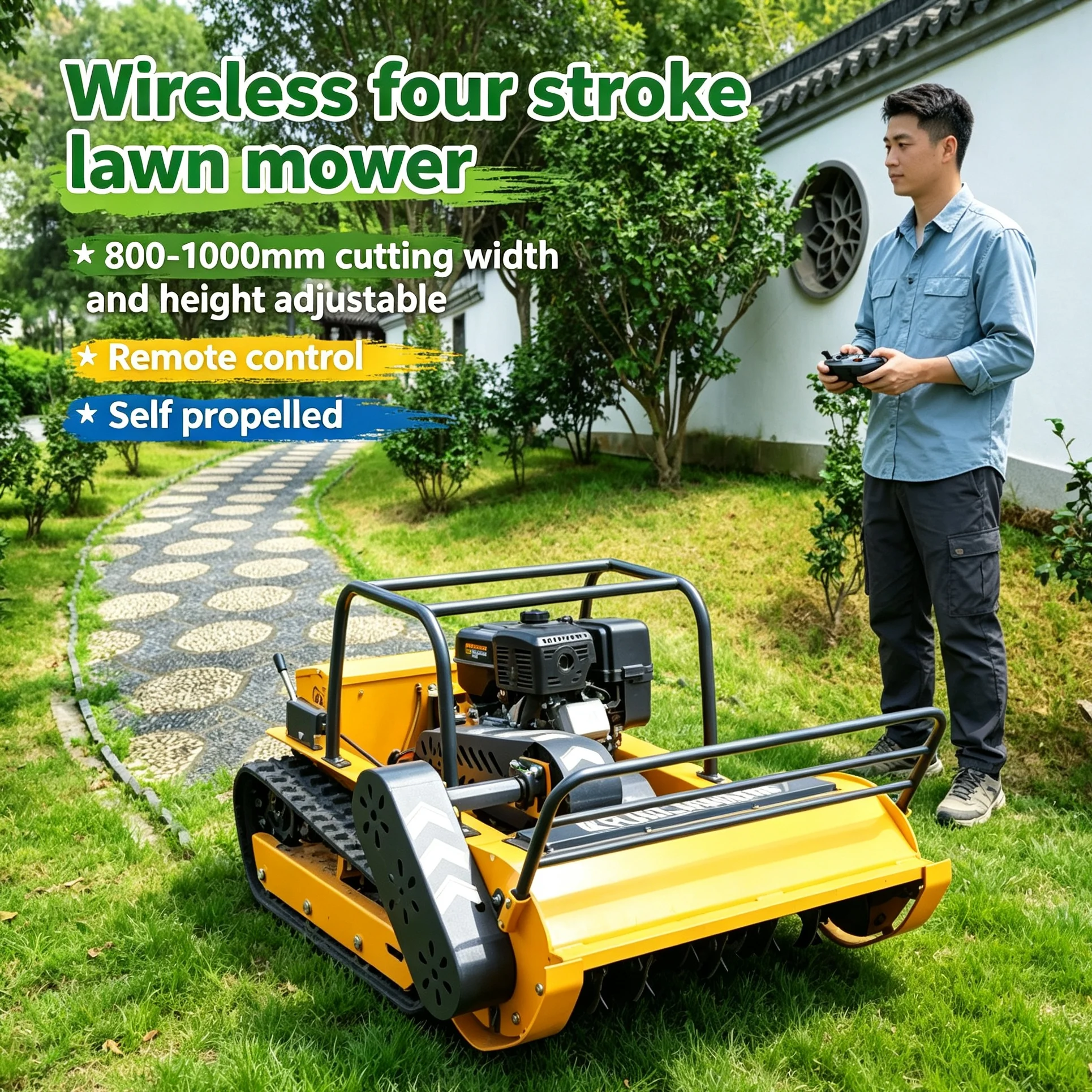 Customized CE robotic lawn mower adds GPS and warning light, self-propelled walking adapts to steep slope weeding construction