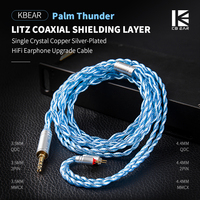 KBEAR Palm Thunder 4 strands Litz Coaxial Shielding Layer HiFi Earphone Upgrade Cable for KB03 NZ02 CCZ