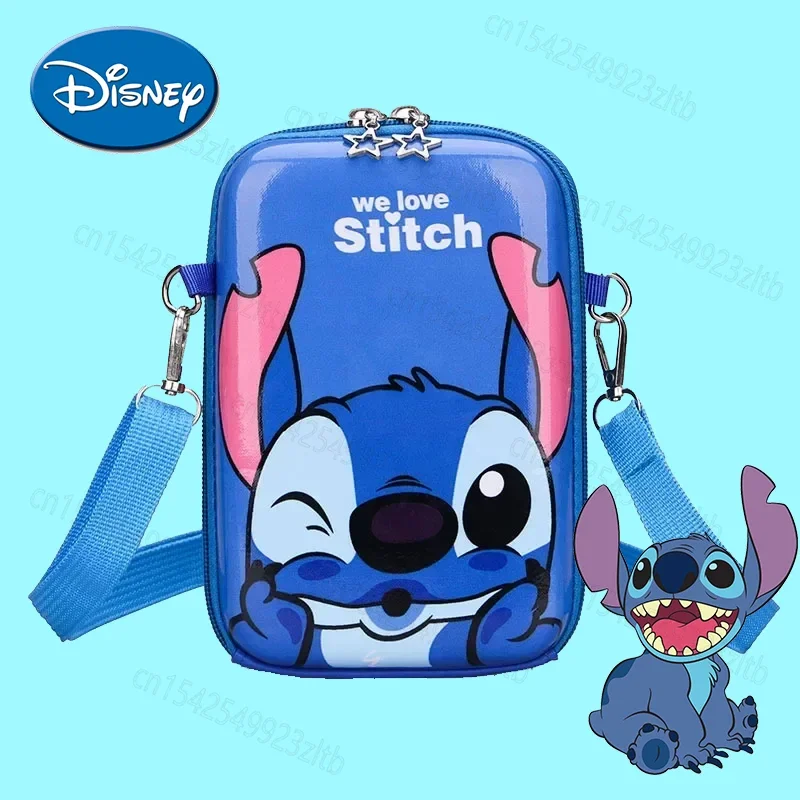 Cute Cartoon Disney Stitch Shoulder Bag Children\'s Change Mobile Phone Storage Baby Waterproof Large Capacity Diagonal Bag Gift