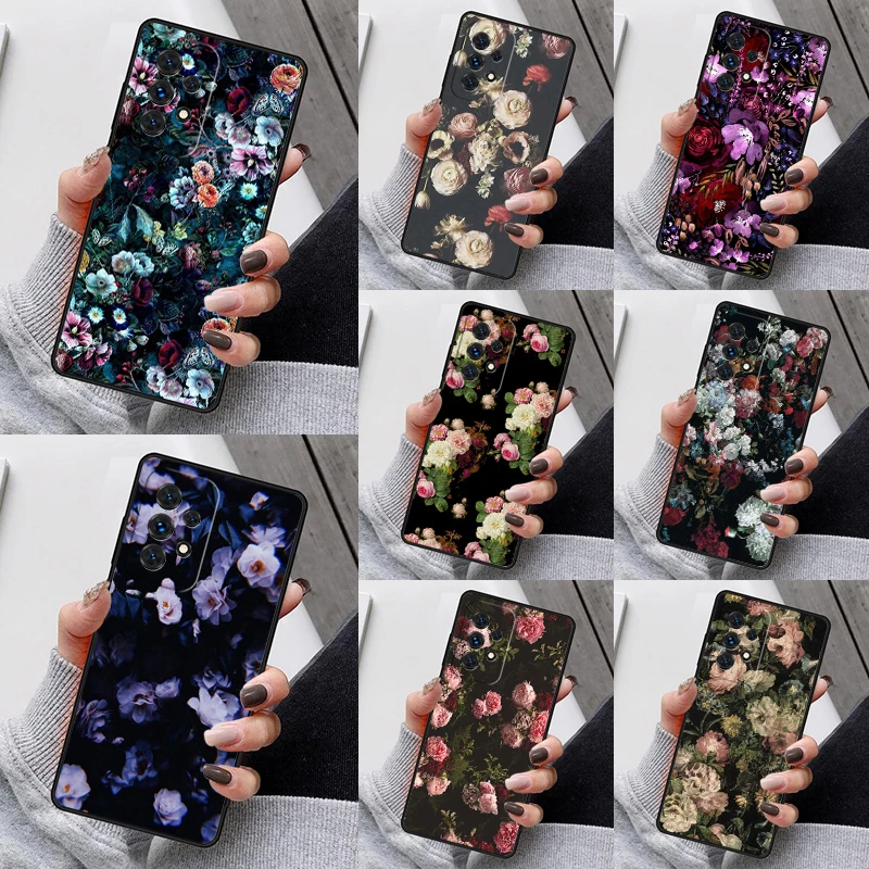 Midnight Garden Moody Phone Case For Samsung Galaxy S23 S21 S20 FE S24 S22 Ultra Note20 S10 S9 S8 Plus A40 A52 A12 A13 A53