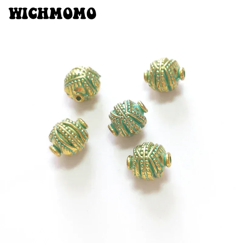 

New Fashion 10pcs 10MM Retro Patina Plated Zinc Alloy Green Round Beads for DIY Bracelet Jewelry Accessories