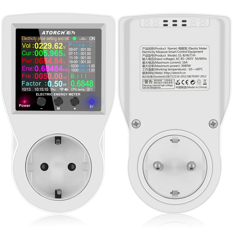 Imagem -03 - Tuya Vida Inteligente Wifi Tomada Digital Medidor de Energia Freqüência Controlador Tempo Elétrico Amp Kwh Interruptor Remoto Watmeter ac 220v